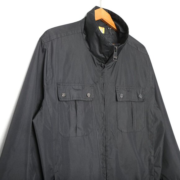 Mark New York Spring Jacket Black Andrew Marc Mens Rain Coat Casual Full Zip - Picture 4 of 12